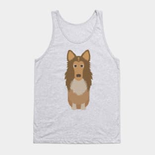 Rough Collie Ugly Christmas Sweater Knit Pattern Tank Top